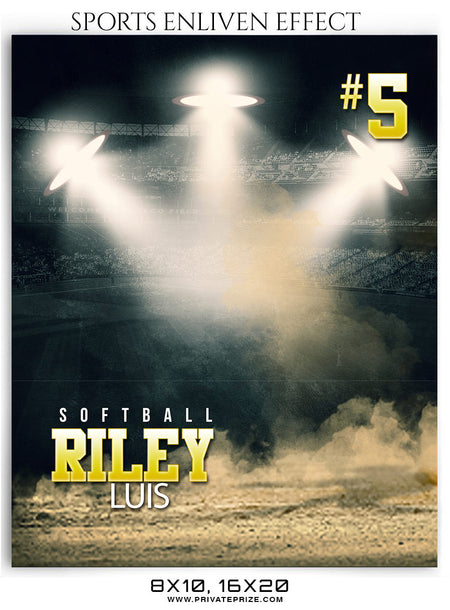 Riley Softball Sports Enliven Effects Photography Template - Photography Photoshop Template