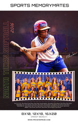 North Texas Softball - Sports Memory Mate Photoshop Template