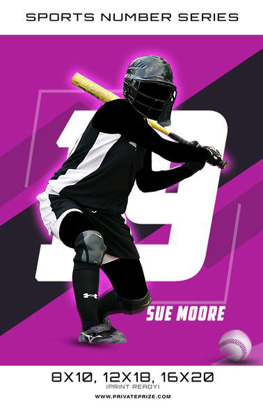 Softball - Sports Number Series - Photography Photoshop Template
