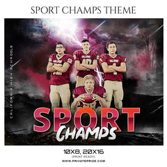 Sport Champs- Football Themed Sports Photography Template