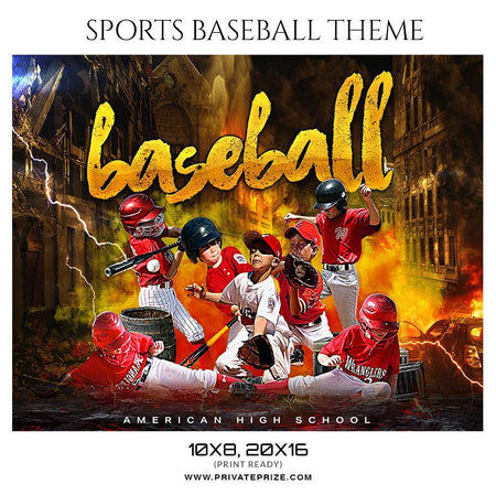 Baseball - Themed Sports Photography Template - PrivatePrize - Photography Templates