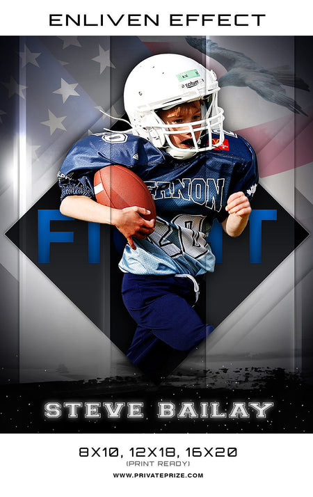 Steve Bailay Football Sports Template -  Enliven Effects - Photography Photoshop Template