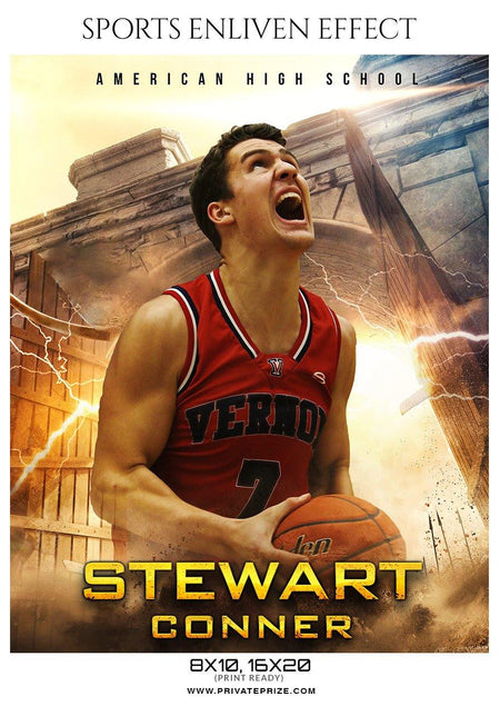 Stewart Conner - Basketball Sports Enliven Effect Photography Template - PrivatePrize - Photography Templates