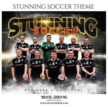 Stunning - Soccer Themed Sports Photography Template - PrivatePrize - Photography Templates