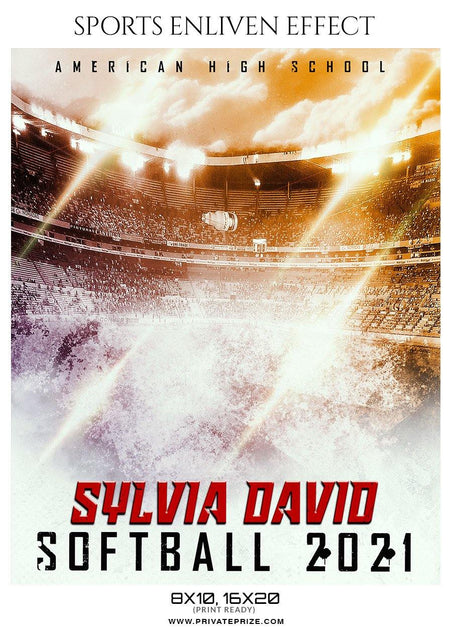 Sylvia David - Softball Sports Enliven Effect Photography template - PrivatePrize - Photography Templates