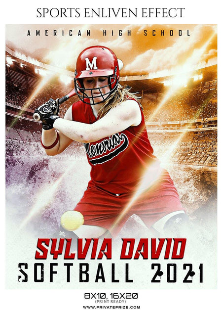 Sylvia David - Softball Sports Enliven Effect Photography template - PrivatePrize - Photography Templates