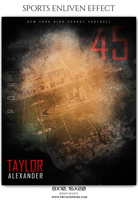 Taylor Alexander - Football Sports Enliven Effect Photography Template - PrivatePrize - Photography Templates