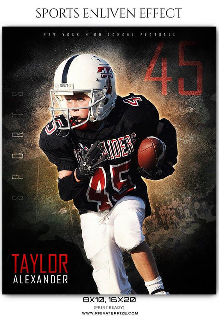 Taylor Alexander - Football Sports Enliven Effect Photography Template - PrivatePrize - Photography Templates