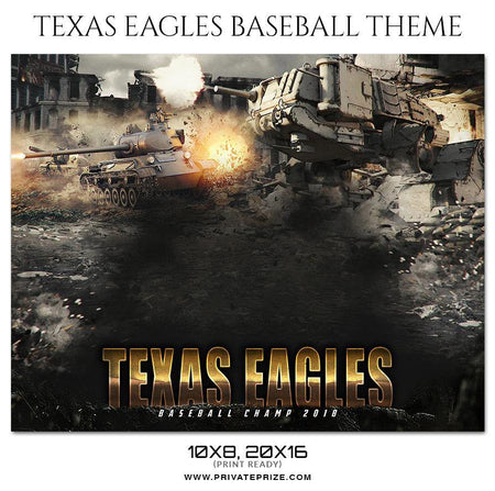 Texas Eagles - Baseball Themed Sports Photography Template - PrivatePrize - Photography Templates