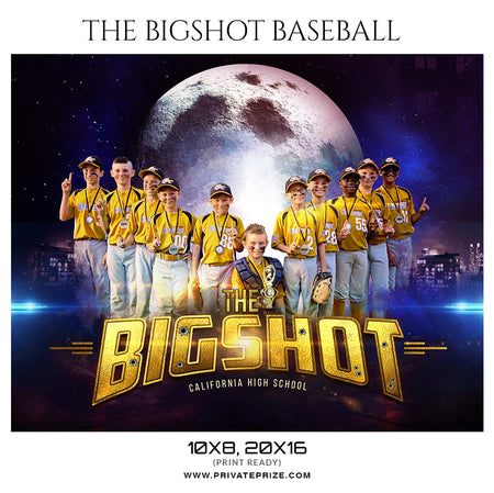The Big Shot Baseball Themed Sports Photography Template