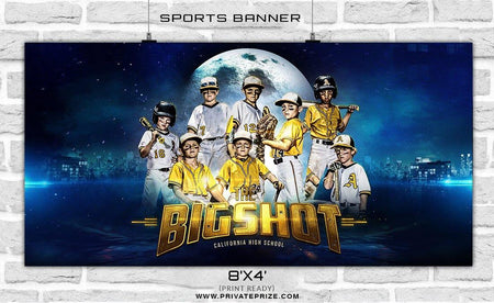 The Bigshot - Baseballball Sports Banner Photoshop Template - PrivatePrize - Photography Templates