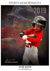 Thomas Xavier - Baseball Sports Memorymate Photography Template