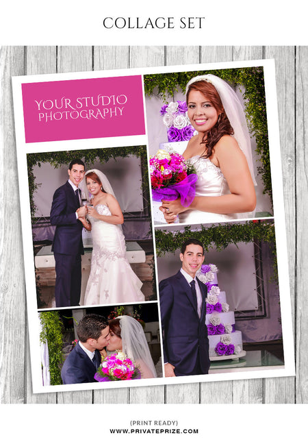Wedding Photo Collage Template - Story Board - Photography Photoshop Templates