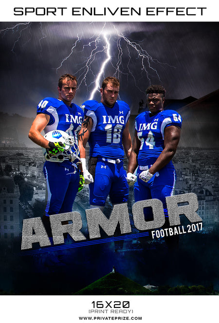 Armor Football 2017  Themed Sports Template - Photography Photoshop Template
