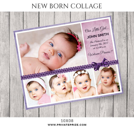 Baby Collage Set - Little Girl - Photography Photoshop Template
