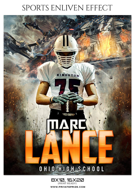 Marc Lance  Football Sports Enliven Effect Photography Template - Photography Photoshop Template