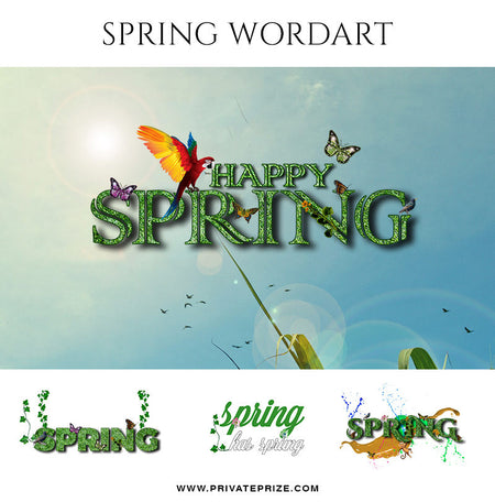 Happy Spring Wordart- Designer Pearls - Photography Photoshop Template