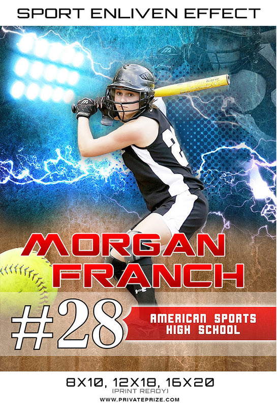 Morgan 2017 Sports Photography Template -  Enliven Effects - Photography Photoshop Template