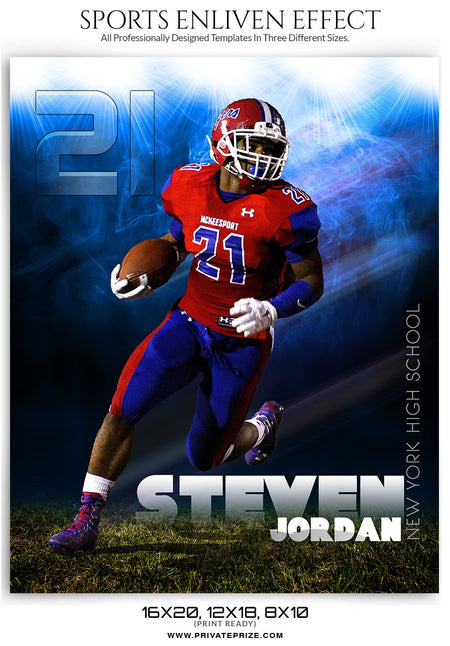 Steven Jordan Football Enliven Effect - Photography Photoshop Template