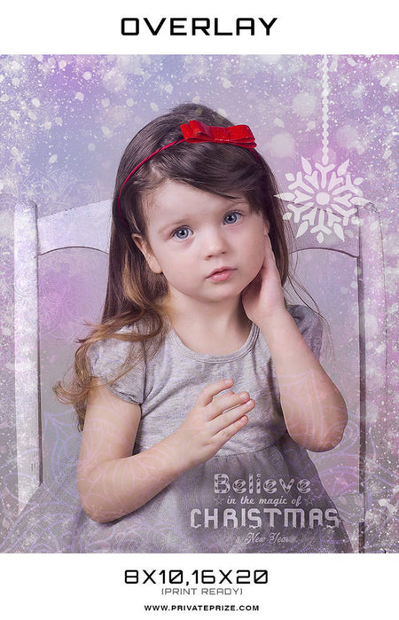 Believe in the magic of Christmas Overlay - Photography Photoshop Templates