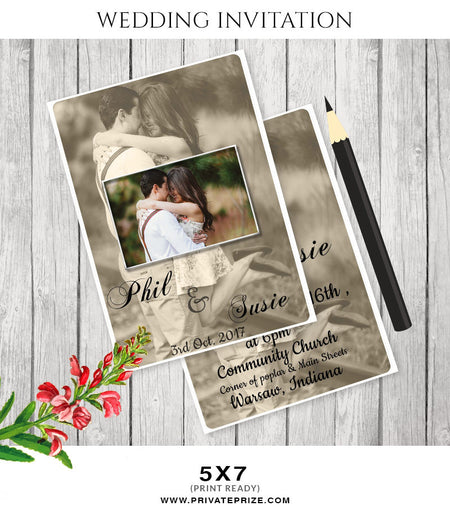 Phil & Susie Wedding Invitation Card - Photography Photoshop Templates