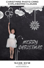 Christmas chalkboard clouds Digital Background Template