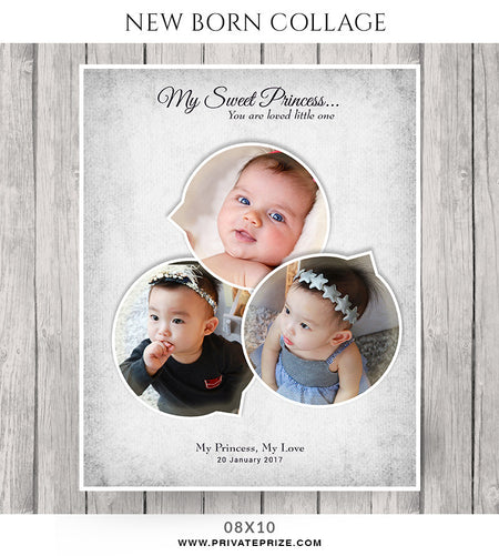Baby Collage Set -Sweet Princess - Photography Photoshop Template