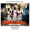 THUNDER BASKETBALL Themed Sports Photography Template - Photography Photoshop Template