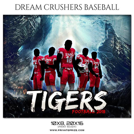 Tigers - Football Themed Sports Photography Template - Photography Photoshop Template