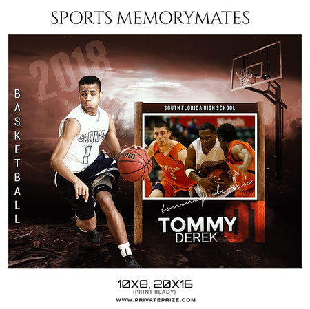 TOMMY DEREK BASKETBALL SPORTS MEMORY MATE - Photography Photoshop Template