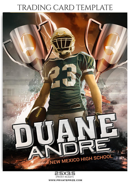 Edgar Duane Football Sports Trading Card Template - Photography Photoshop Template
