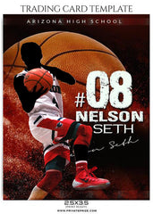 Nelson Seth Basketball Sports Trading Card Photoshop Template