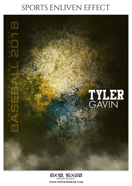 TYLER GAVIN-BASEBALL- SPORTS ENLIVEN EFFECT - Photography Photoshop Template