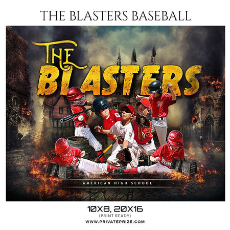 The Blasters - Baseball Themed Sports Photography Template - PrivatePrize - Photography Templates