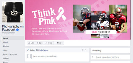 Facebook Timeline Cover Cancer Awareness (Think Pink) - Photography Photoshop Templates