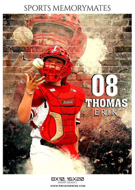 Thomas Erik - Baseball Sports Memorymate Photography Template - PrivatePrize - Photography Templates