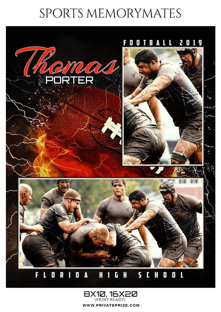 Thomas Porter - Football Memory Mate Photoshop Template - PrivatePrize - Photography Templates
