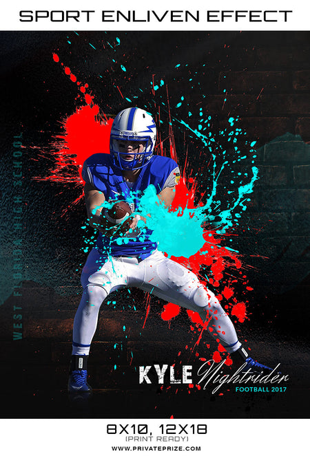 Splashed Color  Themed Sports Template - Photography Photoshop Template