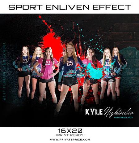 Splashed Color  Themed Sports Template - Photography Photoshop Template