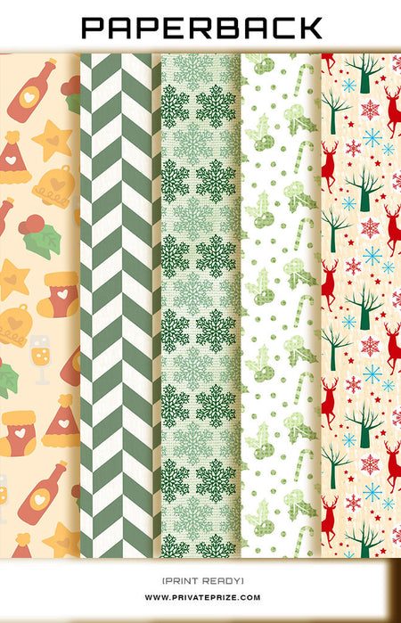 Christmas Scrapbook -Joy - Photography Photoshop Template