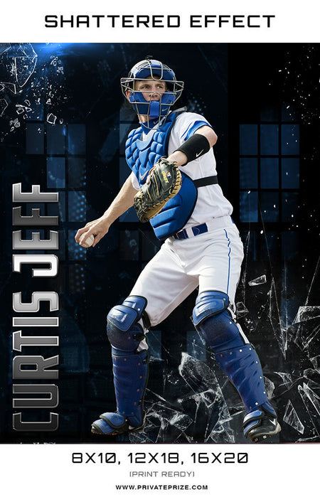 Shattered Effect Baseball High School Sports Template -  Enliven Effects - Photography Photoshop Template