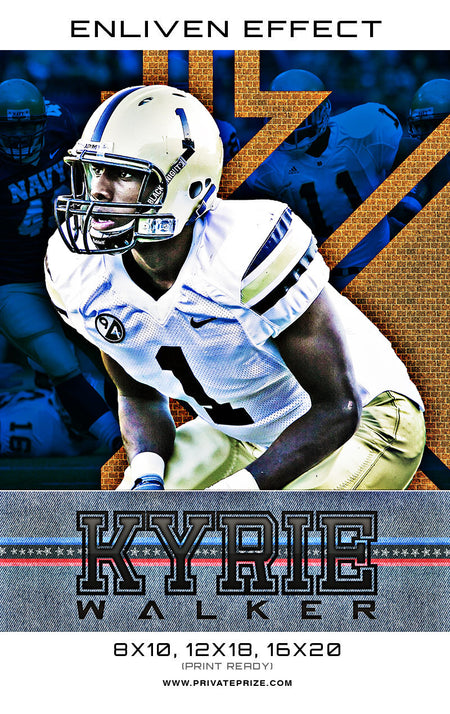 Kyrie Walker Football Sports Template -  Enliven Effects - Photography Photoshop Template