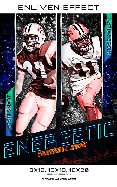 Kevin Energetic Football Sports Template -  Enliven Effects - Photography Photoshop Template