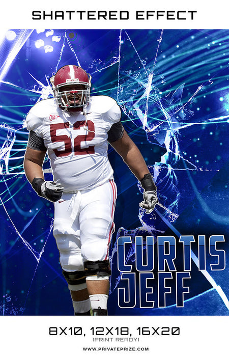 Shattered Effect Football High School Sports Template -  Enliven Effects - Photography Photoshop Template