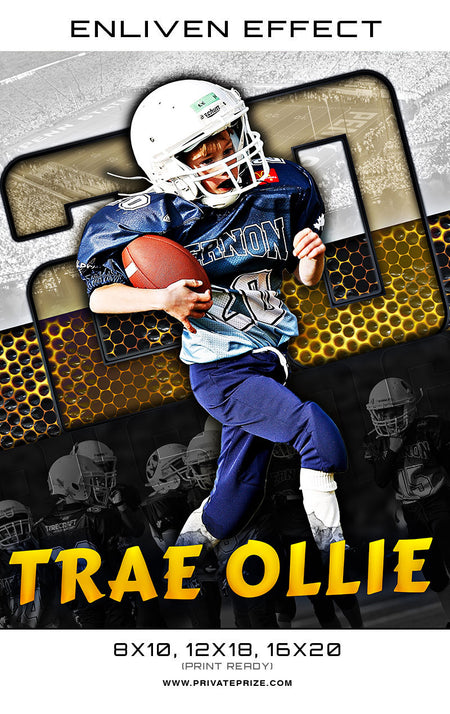 Trae Ollie Football Sports Template -  Enliven Effects - Photography Photoshop Template
