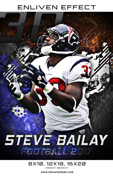 Steve Bailay Football 2017 Sports Template -  Enliven Effects - Photography Photoshop Template