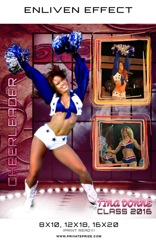 Tina Cheerleader - Enliven Effects Photoshop Template - Photography Photoshop Template