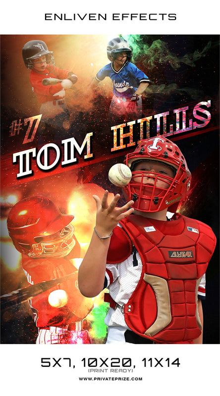 Tom Hills Baseball - Enliven Effects - Photography Photoshop Template