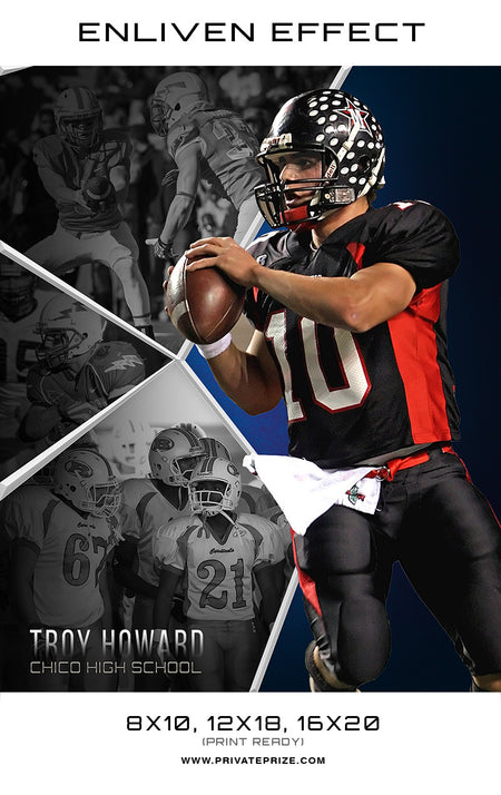 Troy Chico Football School Sports Template -  Enliven Effects - Photography Photoshop Template