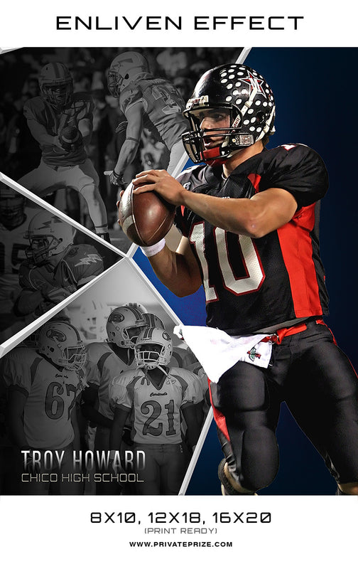 Troy Chico Football School Sports Template -  Enliven Effects - Photography Photoshop Template